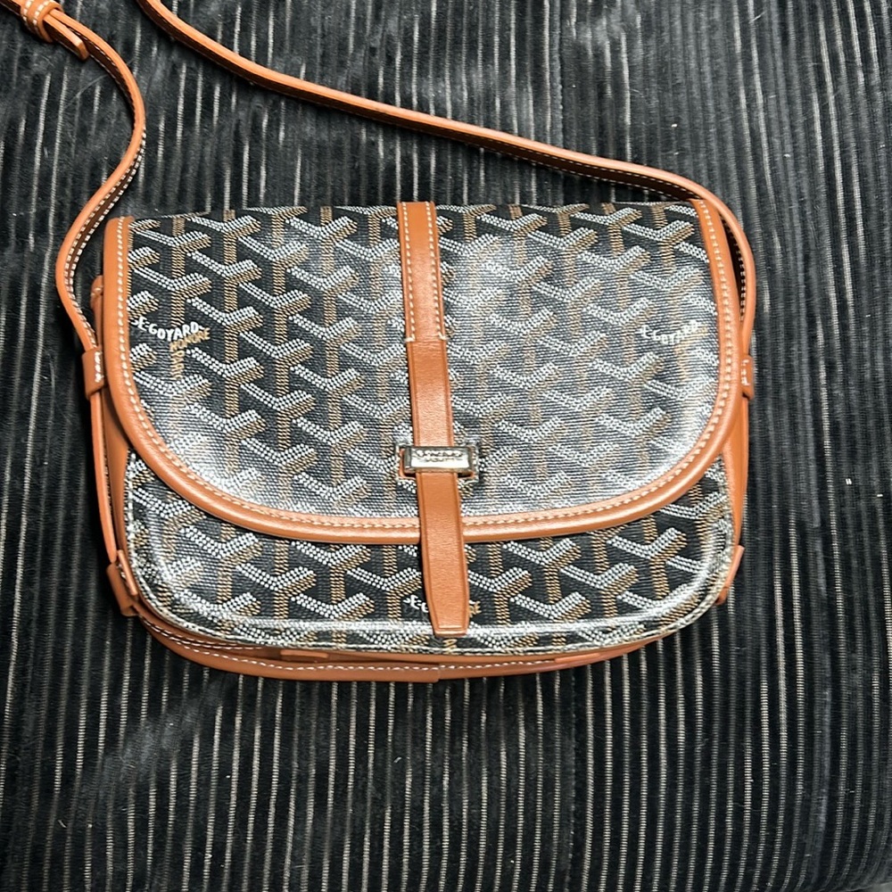 Goyard Brown and Black Geometric Crossbody Bag